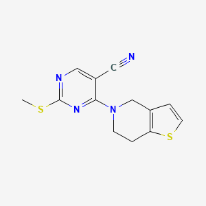 molecular formula C13H12N4S2 B6448799 2-(methylsulfanyl)-4-{4H,5H,6H,7H-thieno[3,2-c]pyridin-5-yl}pyrimidine-5-carbonitrile CAS No. 2640843-13-4
