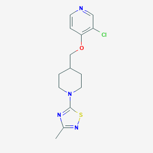 molecular formula C14H17ClN4OS B6448802 3-chloro-4-{[1-(3-methyl-1,2,4-thiadiazol-5-yl)piperidin-4-yl]methoxy}pyridine CAS No. 2640822-83-7