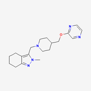 molecular formula C19H27N5O B6448823 2-methyl-3-({4-[(pyrazin-2-yloxy)methyl]piperidin-1-yl}methyl)-4,5,6,7-tetrahydro-2H-indazole CAS No. 2549032-38-2