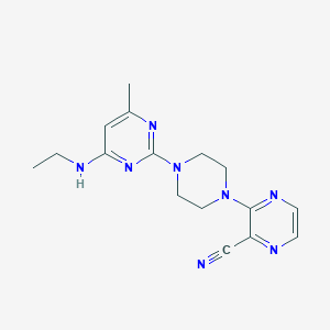 molecular formula C16H20N8 B6448829 3-{4-[4-(ethylamino)-6-methylpyrimidin-2-yl]piperazin-1-yl}pyrazine-2-carbonitrile CAS No. 2549017-30-1