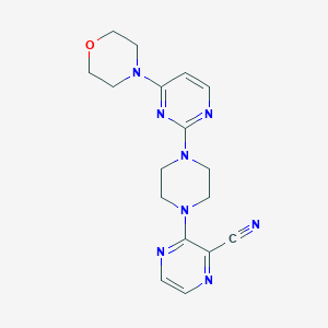 molecular formula C17H20N8O B6448835 3-{4-[4-(morpholin-4-yl)pyrimidin-2-yl]piperazin-1-yl}pyrazine-2-carbonitrile CAS No. 2549032-42-8