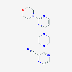 molecular formula C17H20N8O B6448843 3-{4-[2-(morpholin-4-yl)pyrimidin-4-yl]piperazin-1-yl}pyrazine-2-carbonitrile CAS No. 2549010-61-7
