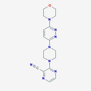 molecular formula C17H20N8O B6448857 3-{4-[6-(morpholin-4-yl)pyridazin-3-yl]piperazin-1-yl}pyrazine-2-carbonitrile CAS No. 2548977-59-7