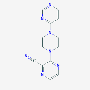 molecular formula C13H13N7 B6448861 3-[4-(pyrimidin-4-yl)piperazin-1-yl]pyrazine-2-carbonitrile CAS No. 2549010-73-1