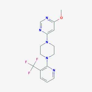molecular formula C15H16F3N5O B6448875 4-methoxy-6-{4-[3-(trifluoromethyl)pyridin-2-yl]piperazin-1-yl}pyrimidine CAS No. 2548977-74-6