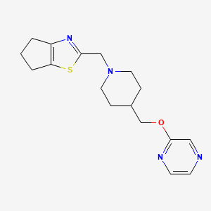 molecular formula C17H22N4OS B6448881 2-{[1-({4H,5H,6H-cyclopenta[d][1,3]thiazol-2-yl}methyl)piperidin-4-yl]methoxy}pyrazine CAS No. 2548996-23-0