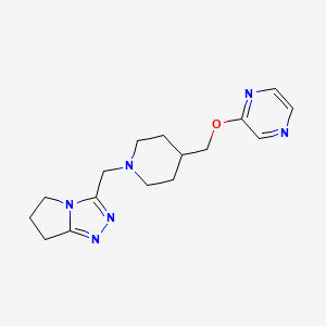 molecular formula C16H22N6O B6448890 2-{[1-({5H,6H,7H-pyrrolo[2,1-c][1,2,4]triazol-3-yl}methyl)piperidin-4-yl]methoxy}pyrazine CAS No. 2549013-96-7