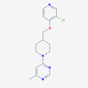 molecular formula C16H19ClN4O B6448897 4-(4-{[(3-chloropyridin-4-yl)oxy]methyl}piperidin-1-yl)-6-methylpyrimidine CAS No. 2548977-75-7