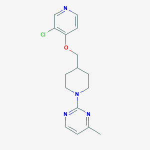 molecular formula C16H19ClN4O B6448913 2-(4-{[(3-chloropyridin-4-yl)oxy]methyl}piperidin-1-yl)-4-methylpyrimidine CAS No. 2549028-33-1