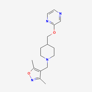2-({1-[(3,5-dimethyl-1,2-oxazol-4-yl)methyl]piperidin-4-yl}methoxy)pyrazine