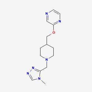 molecular formula C14H20N6O B6448930 2-({1-[(4-methyl-4H-1,2,4-triazol-3-yl)methyl]piperidin-4-yl}methoxy)pyrazine CAS No. 2549063-63-8