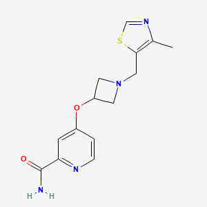 4-({1-[(4-methyl-1,3-thiazol-5-yl)methyl]azetidin-3-yl}oxy)pyridine-2-carboxamide
