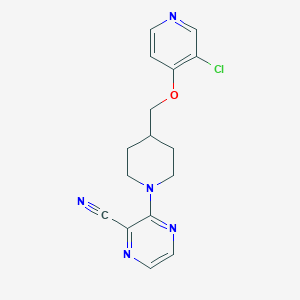 3-(4-{[(3-chloropyridin-4-yl)oxy]methyl}piperidin-1-yl)pyrazine-2-carbonitrile