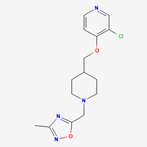 molecular formula C15H19ClN4O2 B6448965 3-chloro-4-({1-[(3-methyl-1,2,4-oxadiazol-5-yl)methyl]piperidin-4-yl}methoxy)pyridine CAS No. 2640961-74-4