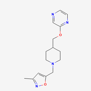 2-({1-[(3-methyl-1,2-oxazol-5-yl)methyl]piperidin-4-yl}methoxy)pyrazine