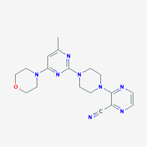 molecular formula C18H22N8O B6448985 3-{4-[4-methyl-6-(morpholin-4-yl)pyrimidin-2-yl]piperazin-1-yl}pyrazine-2-carbonitrile CAS No. 2549030-99-9