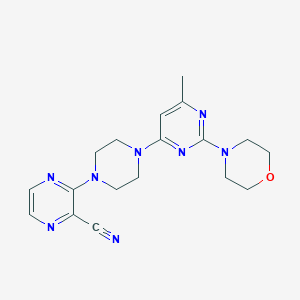 molecular formula C18H22N8O B6448987 3-{4-[6-methyl-2-(morpholin-4-yl)pyrimidin-4-yl]piperazin-1-yl}pyrazine-2-carbonitrile CAS No. 2549014-18-6