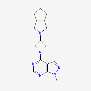molecular formula C16H22N6 B6449000 1-{1-methyl-1H-pyrazolo[3,4-d]pyrimidin-4-yl}-3-{octahydrocyclopenta[c]pyrrol-2-yl}azetidine CAS No. 2549006-53-1