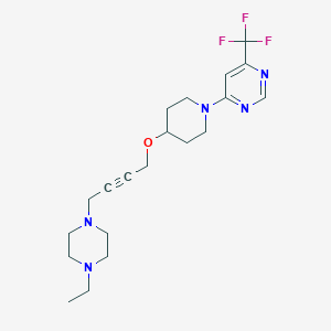 molecular formula C20H28F3N5O B6449015 4-(4-{[4-(4-ethylpiperazin-1-yl)but-2-yn-1-yl]oxy}piperidin-1-yl)-6-(trifluoromethyl)pyrimidine CAS No. 2548989-60-0