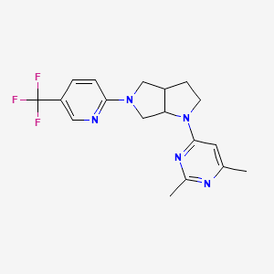 molecular formula C18H20F3N5 B6449036 2,4-dimethyl-6-{5-[5-(trifluoromethyl)pyridin-2-yl]-octahydropyrrolo[3,4-b]pyrrol-1-yl}pyrimidine CAS No. 2548976-24-3