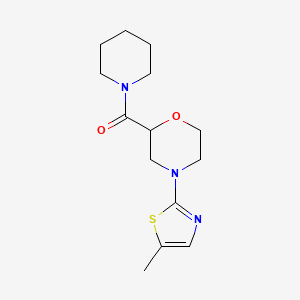 molecular formula C14H21N3O2S B6449037 4-(5-methyl-1,3-thiazol-2-yl)-2-(piperidine-1-carbonyl)morpholine CAS No. 2549014-35-7