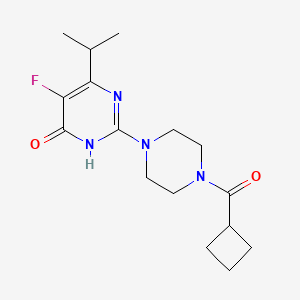 molecular formula C16H23FN4O2 B6449049 2-(4-cyclobutanecarbonylpiperazin-1-yl)-5-fluoro-6-(propan-2-yl)-3,4-dihydropyrimidin-4-one CAS No. 2548993-08-2