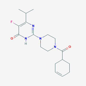 molecular formula C18H25FN4O2 B6449055 2-[4-(cyclohex-3-ene-1-carbonyl)piperazin-1-yl]-5-fluoro-6-(propan-2-yl)-3,4-dihydropyrimidin-4-one CAS No. 2549032-21-3