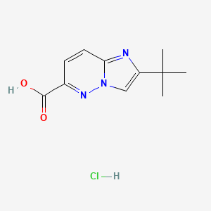 molecular formula C11H14ClN3O2 B6449063 2-tert-butylimidazo[1,2-b]pyridazine-6-carboxylic acid hydrochloride CAS No. 2548990-17-4