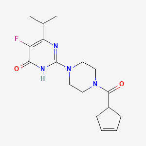 molecular formula C17H23FN4O2 B6449077 2-[4-(cyclopent-3-ene-1-carbonyl)piperazin-1-yl]-5-fluoro-6-(propan-2-yl)-3,4-dihydropyrimidin-4-one CAS No. 2549052-84-6