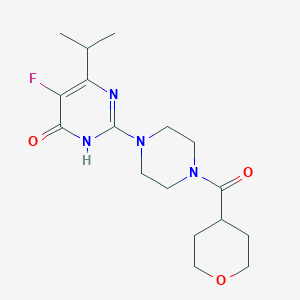 5-fluoro-2-[4-(oxane-4-carbonyl)piperazin-1-yl]-6-(propan-2-yl)-3,4-dihydropyrimidin-4-one