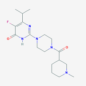 5-fluoro-2-[4-(1-methylpiperidine-3-carbonyl)piperazin-1-yl]-6-(propan-2-yl)-3,4-dihydropyrimidin-4-one