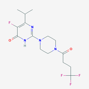 molecular formula C15H20F4N4O2 B6449099 5-fluoro-6-(propan-2-yl)-2-[4-(4,4,4-trifluorobutanoyl)piperazin-1-yl]-3,4-dihydropyrimidin-4-one CAS No. 2549016-58-0
