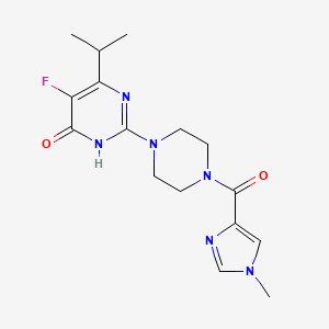 molecular formula C16H21FN6O2 B6449111 5-fluoro-2-[4-(1-methyl-1H-imidazole-4-carbonyl)piperazin-1-yl]-6-(propan-2-yl)-3,4-dihydropyrimidin-4-one CAS No. 2548994-83-6