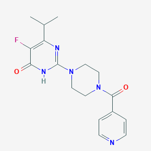 molecular formula C17H20FN5O2 B6449126 5-fluoro-6-(propan-2-yl)-2-[4-(pyridine-4-carbonyl)piperazin-1-yl]-3,4-dihydropyrimidin-4-one CAS No. 2549022-09-3