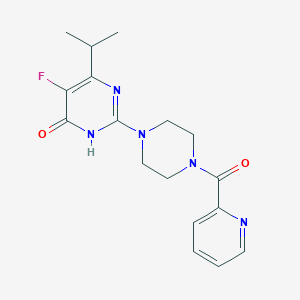 molecular formula C17H20FN5O2 B6449128 5-fluoro-6-(propan-2-yl)-2-[4-(pyridine-2-carbonyl)piperazin-1-yl]-3,4-dihydropyrimidin-4-one CAS No. 2549000-91-9