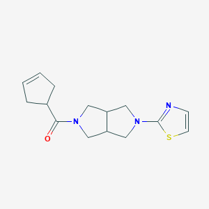 molecular formula C15H19N3OS B6449136 2-[5-(cyclopent-3-ene-1-carbonyl)-octahydropyrrolo[3,4-c]pyrrol-2-yl]-1,3-thiazole CAS No. 2549048-51-1