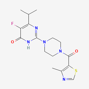molecular formula C16H20FN5O2S B6449142 5-fluoro-2-[4-(4-methyl-1,3-thiazole-5-carbonyl)piperazin-1-yl]-6-(propan-2-yl)-3,4-dihydropyrimidin-4-one CAS No. 2549001-18-3