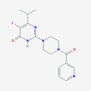 molecular formula C17H20FN5O2 B6449147 5-fluoro-6-(propan-2-yl)-2-[4-(pyridine-3-carbonyl)piperazin-1-yl]-3,4-dihydropyrimidin-4-one CAS No. 2548982-00-7