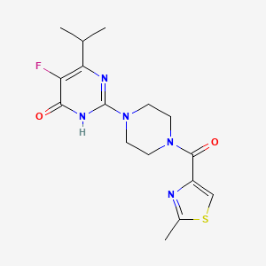 molecular formula C16H20FN5O2S B6449149 5-fluoro-2-[4-(2-methyl-1,3-thiazole-4-carbonyl)piperazin-1-yl]-6-(propan-2-yl)-3,4-dihydropyrimidin-4-one CAS No. 2549013-35-4