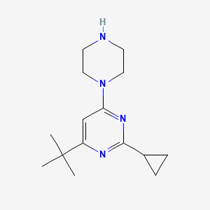 molecular formula C15H24N4 B6449157 4-tert-butyl-2-cyclopropyl-6-(piperazin-1-yl)pyrimidine CAS No. 2640963-26-2