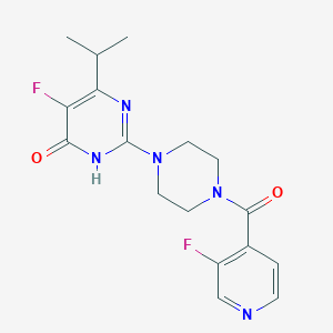 5-fluoro-2-[4-(3-fluoropyridine-4-carbonyl)piperazin-1-yl]-6-(propan-2-yl)-3,4-dihydropyrimidin-4-one