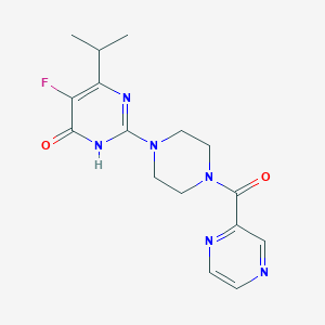 5-fluoro-6-(propan-2-yl)-2-[4-(pyrazine-2-carbonyl)piperazin-1-yl]-3,4-dihydropyrimidin-4-one
