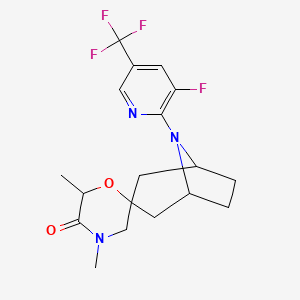 molecular formula C18H21F4N3O2 B6449189 8-[3-fluoro-5-(trifluoromethyl)pyridin-2-yl]-4',6'-dimethyl-8-azaspiro[bicyclo[3.2.1]octane-3,2'-morpholin]-5'-one CAS No. 2640814-33-9