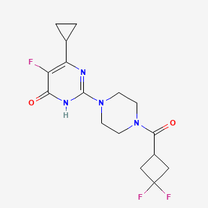 molecular formula C16H19F3N4O2 B6449192 6-cyclopropyl-2-[4-(3,3-difluorocyclobutanecarbonyl)piperazin-1-yl]-5-fluoro-3,4-dihydropyrimidin-4-one CAS No. 2548986-26-9