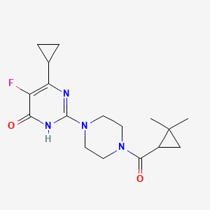 molecular formula C17H23FN4O2 B6449199 6-cyclopropyl-2-[4-(2,2-dimethylcyclopropanecarbonyl)piperazin-1-yl]-5-fluoro-3,4-dihydropyrimidin-4-one CAS No. 2548982-03-0