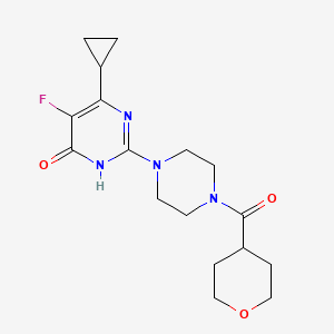 molecular formula C17H23FN4O3 B6449221 6-cyclopropyl-5-fluoro-2-[4-(oxane-4-carbonyl)piperazin-1-yl]-3,4-dihydropyrimidin-4-one CAS No. 2549027-42-9
