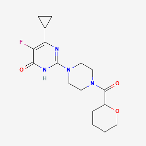 molecular formula C17H23FN4O3 B6449238 6-cyclopropyl-5-fluoro-2-[4-(oxane-2-carbonyl)piperazin-1-yl]-3,4-dihydropyrimidin-4-one CAS No. 2549029-80-1