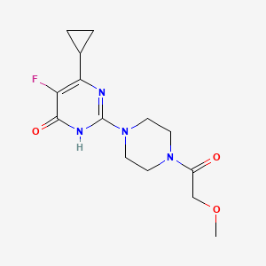 molecular formula C14H19FN4O3 B6449244 6-cyclopropyl-5-fluoro-2-[4-(2-methoxyacetyl)piperazin-1-yl]-3,4-dihydropyrimidin-4-one CAS No. 2549032-25-7