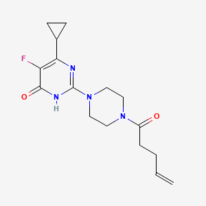 molecular formula C16H21FN4O2 B6449252 6-cyclopropyl-5-fluoro-2-[4-(pent-4-enoyl)piperazin-1-yl]-3,4-dihydropyrimidin-4-one CAS No. 2549032-61-1