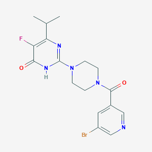 molecular formula C17H19BrFN5O2 B6449268 2-[4-(5-bromopyridine-3-carbonyl)piperazin-1-yl]-5-fluoro-6-(propan-2-yl)-3,4-dihydropyrimidin-4-one CAS No. 2549030-41-1